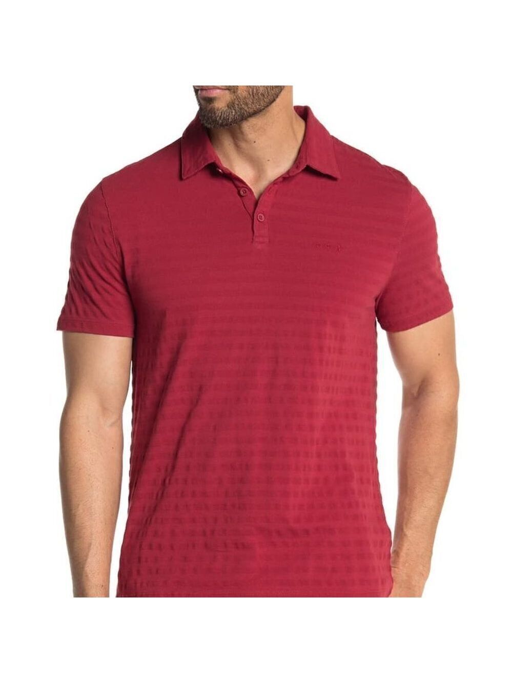 JOHN Varvatos BNWT Polo Shirt Textured Stripe Red